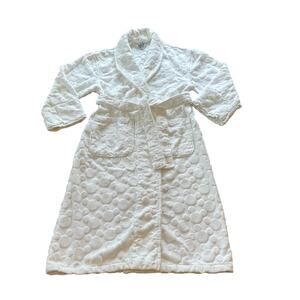 Disney Mickey Mouse Embossed White 100% Cotton Terry Cloth Bathrobe One Size